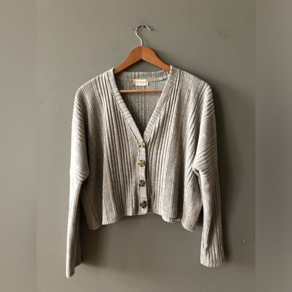 Ribbed Cropped Cardigan Altar’d State Women’s S